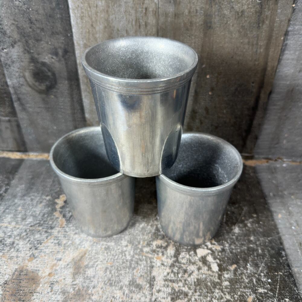 Wilton Armetale Plough Tavern Cups Lot of 3